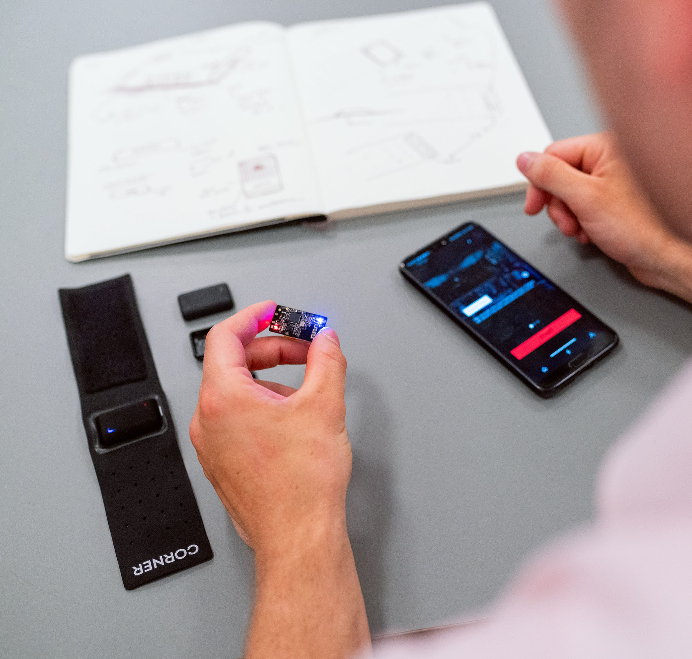 Research & Development Engineer inspecting a circuit